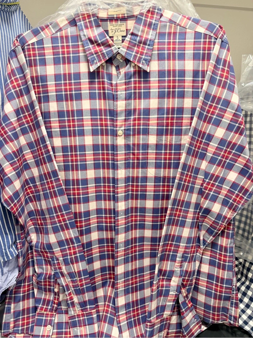 J. Crew Men’s Secret Wash  Plaid Button-Down Shirt